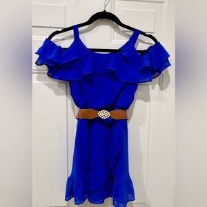 Ally B Royal Blue Cold Shoulder Dress Size 8